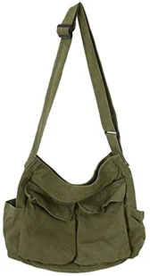 Damska męska torba na ramię crossbody duża torba hobo z wieloma kieszeniami płócienna torba kurierska dla kobiet i mężczyzn, ZIELONY, Free - Torebki damskie - miniaturka - grafika 1
