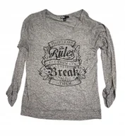 Bluzki damskie - Szara bluzka damska napisy SWS COLLECTION M - miniaturka - grafika 1