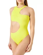 Stroje kąpielowe - PINKO Damski kostium kąpielowy z dziurką Tecno Jersey z dżerseju, T60_verdeoliv Warm, S - miniaturka - grafika 1
