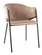 Krzesła - Krzesło Bono Velvet Czarne / Beżowe - miniaturka - grafika 1