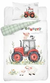 Pościel dla dzieci - Pościel bawełniana 100x135 do łóżeczka traktorek czerwony - miniaturka - grafika 1