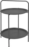 Ławy i stoliki kawowe - Stolik dwupoziomy metalowy DEKORACJA DOMU, ciemnoszary, 50 cm - miniaturka - grafika 1