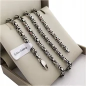 Łańcuszki - Srebrny Męski Łańcuszek Splot Królewski 925+Gratis - miniaturka - grafika 1