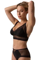 Majtki damskie - Figi damskie z tiulowym akcentem i koronkowym tyłem 212 czarne XL - miniaturka - grafika 1