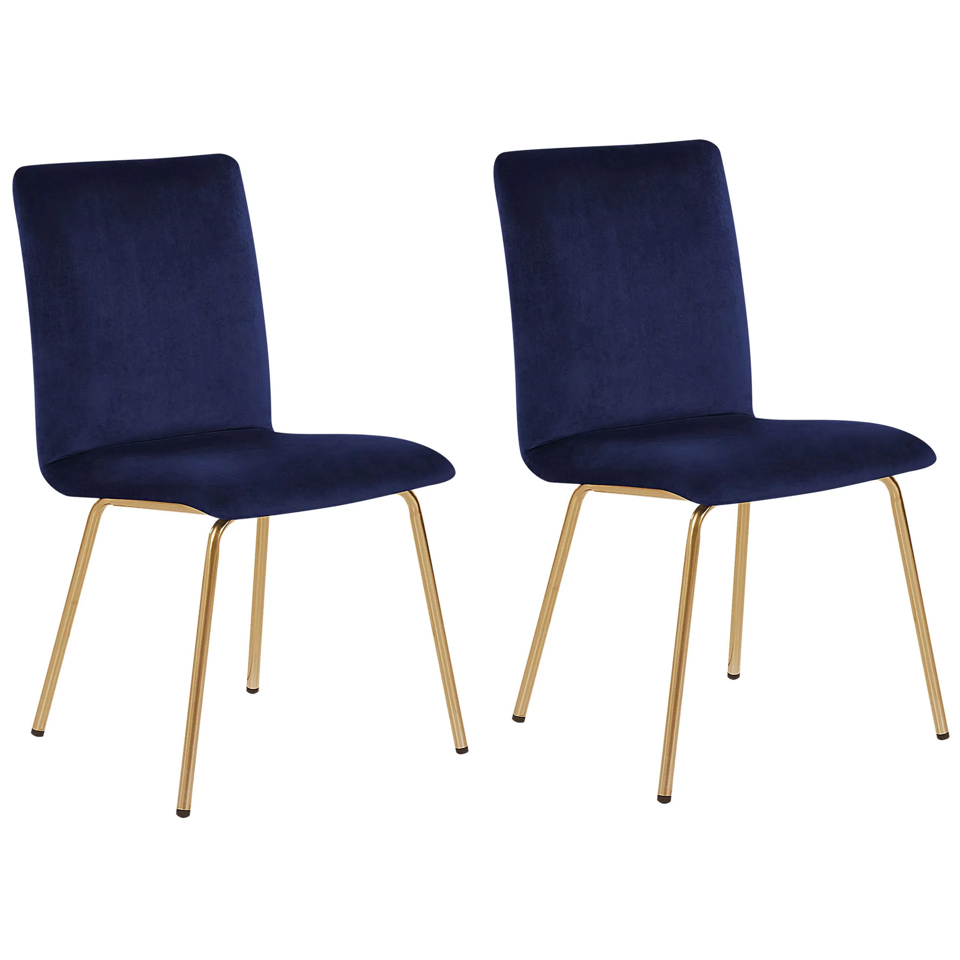 Beliani Zestaw 2 krzeseł niebieski RUBIO