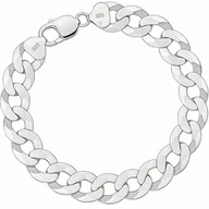 Bransolety męskie - Srebrna Bransoletka Męska Pancerka 10,50 mm Diamentowana 925 Grawer Gratis - miniaturka - grafika 1