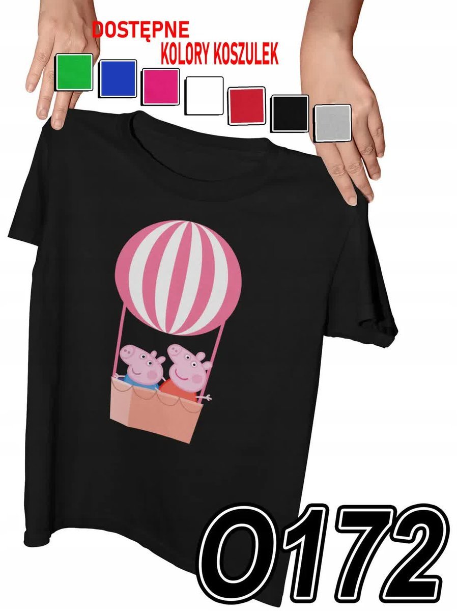 Koszulka Dziecięca Z Nadrukiem Świnka Różowa Bajki George - L 146-152