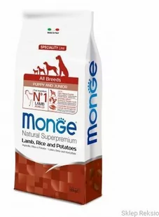 MONGE SPECIALITY LINE ALL BREEDS PUPPY JAGNIĘCINA Z RYŻEM i ZIEMNIAKAMI 12KG - Sucha karma dla psów - miniaturka - grafika 1