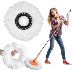 Wkład nakładka końcówka z mikrofibry do mopa obrotowego 35cm uniwersalny - Miotły, szufle, mopy - miniaturka - grafika 1
