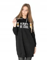 Bluzy damskie - Długa Bluza Damska z Kapturem Tunika 4561-1 r XL - miniaturka - grafika 1