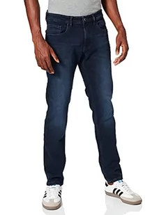 camel active Męskie spodnie jeansowe Slim Fit Madison Stretch, Ciemnoniebieski z lekkim spraniem (indygo), 33W / 34L - Spodenki męskie - miniaturka - grafika 1