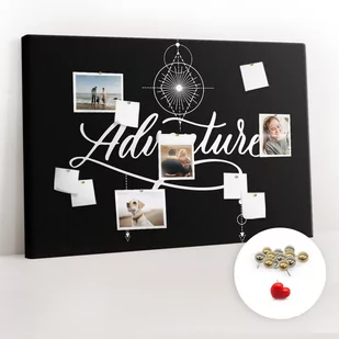 Organizer na ścianę XXL, Tablica Korkowa 120x80 cm - Przygoda + Pinezki - Tablice i flipcharty - miniaturka - grafika 1