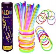 Biżuteria dla dzieci - Świecące Bransoletki Fluorescencyjne Opaski Światło Chemiczne 100 Pałeczki - miniaturka - grafika 1