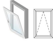 Okno fasadowe 3-szybowe PCV O2 uchylne jednoskrzydłowe 865x535 mm białe