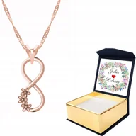 Naszyjniki - Naszyjnik róż złoto Nieskończoność + WŁASNY NADRUK - miniaturka - grafika 1