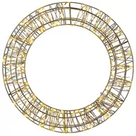 Oświetlenie świąteczne - Shumee Shumee Dekoracja ogrodowa wisząca LED wieniec metalowy 55 cm srebrna KOPPELO 296399 - miniaturka - grafika 1
