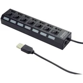 Huby USB - Gembird Hub USB UHB-U2P7-03 7x USB 2.0 kolor czarny - miniaturka - grafika 1