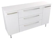 Szafki łazienkowe - Szafka Stojąca Z Blatem ATH 140 cm D - Biały Mat - Uchwyty Stal Szczotkowana - miniaturka - grafika 1