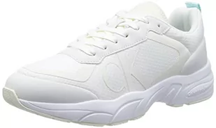 Calvin Klein Jeans Damskie tenisówki retro nad siatką WN Sneaker, białe/kremowe białe, 4 UK, Biały kremowy biały - Trampki damskie - miniaturka - grafika 1
