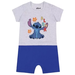STITCH Disney Rampers niemowlęcy szaro- niebieski, bawełniany 3 m 62 cm - Rampersy - miniaturka - grafika 1