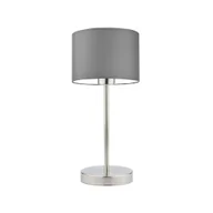 Lampy stojące - Skandynawska lampka nocna z szarym abażurem NICEA - miniaturka - grafika 1