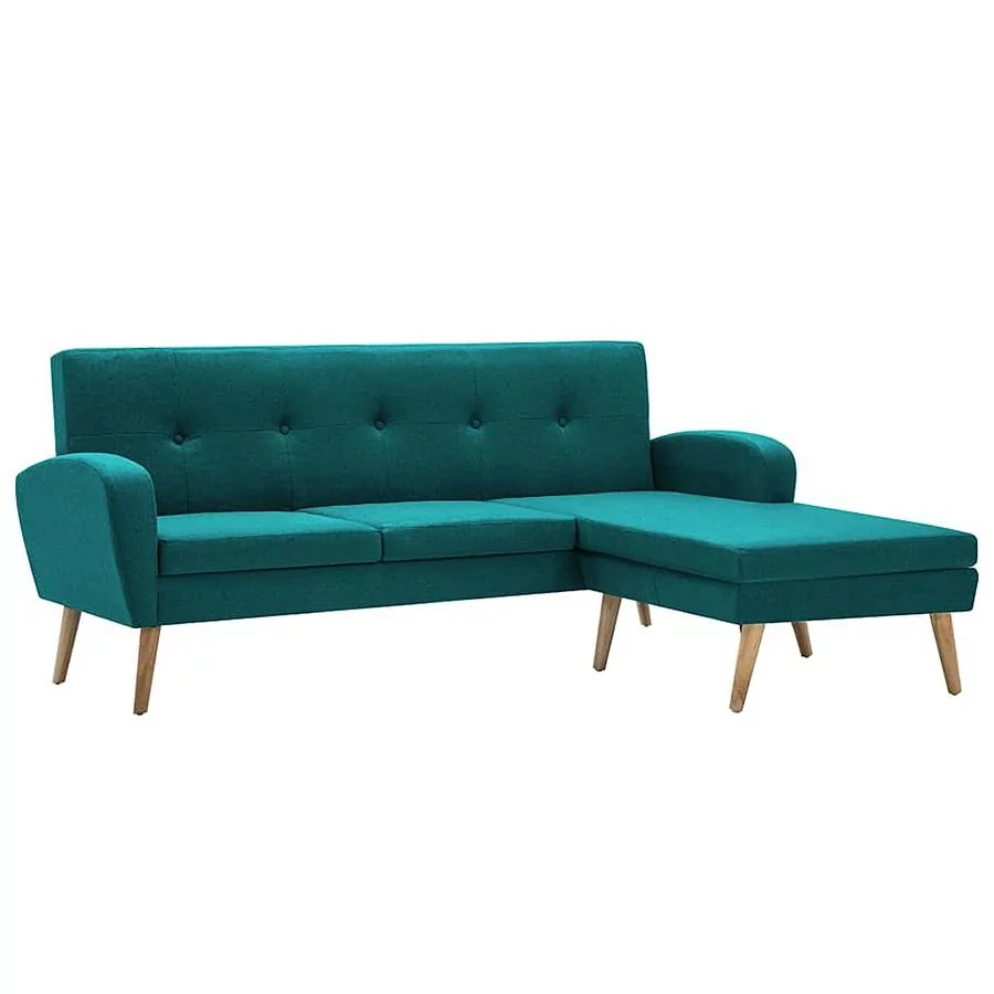 Sofa z leżanką ELIOR Anita 4Q, zielona, 79x136x186 cm