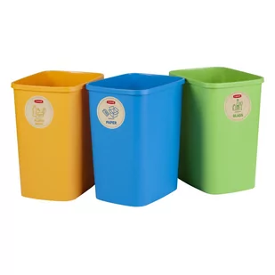 FENIKS Curver Zestaw Koszy Do Segregowania 3x25l ECO Friendly Curver KE02174-999-13 - Kosze na śmieci - miniaturka - grafika 2