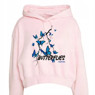 RÓŻOWA BLUZA Damska BUTTERFLIES INSPIRE Motywacyjne Różne Wz Rozmiar 158 cm - Zestawy upominkowe - miniaturka - grafika 1