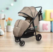 Wózki dziecięce - Wózek spacerowy, spacerówka KacBru GOLDIE kolor Beżowy Bogate Wyposażenie ! - miniaturka - grafika 1