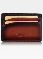 Portfele - Etui Cardholder Męskie Skórzane Visconti Na Karty Slim Ciemny Burgund - miniaturka - grafika 1