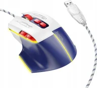 Myszki - Hoco HOCO mysz komputerowa gamingowa przewodowa USB A 3600DPI GM31 biało niebieska - miniaturka - grafika 1