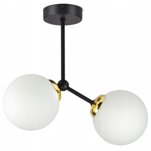 Lampa Wisząca Sufitowa Żyrandol Czarna Złota Kule - Lampy sufitowe - miniaturka - grafika 1