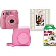 Aparaty natychmiastowe - Natychmiastowy aparat Fujifilm Instax mini 9 + futerał Różowy - miniaturka - grafika 1