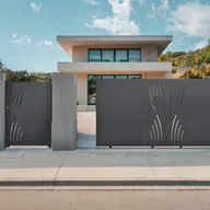 Bramy garażowe - Pakiet CASANOOV BRAMA przesuwna 3m VELETA 300C140 + 2 słupki EIFEL wys. 166cm szary - miniaturka - grafika 1