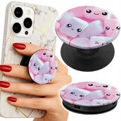 Uchwyty samochodowe do telefonów - Uchwyt do telefonu Popsocket na palce/stojak WZÓR W SŁODKIE PIANKI - miniaturka - grafika 1