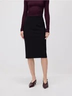 Spódnice - Reserved - Spódnica midi z rozcięciem - czarny - miniaturka - grafika 1