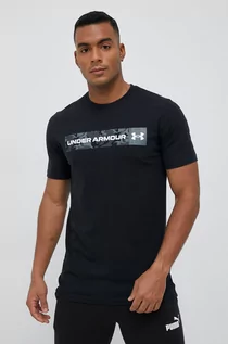 Koszulki męskie - Under Armour t-shirt męski kolor czarny z nadrukiem - grafika 1