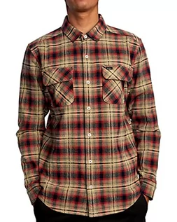 Koszule męskie - RVCA Męska koszula z flaneli L/S z kołnierzem button-down, Rvca L/S flanela/smażone jabłko, XXL - grafika 1