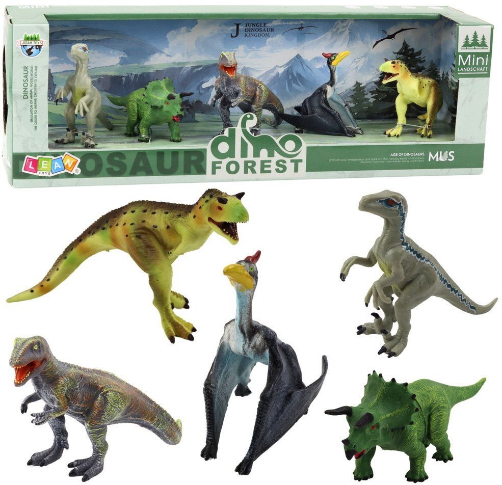Zestaw Realistycznych Figurek Dinozaurów Las 5el