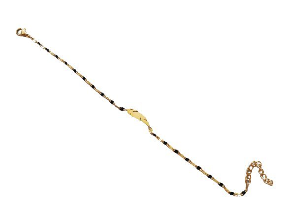 Bransoletka Czarna Pióro Piórko Złota Stal