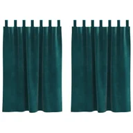 Zasłony - Zasłony vidaXL Ciemnozielone Poliester 140 x 140 cm Wzory Zasłony - miniaturka - grafika 1