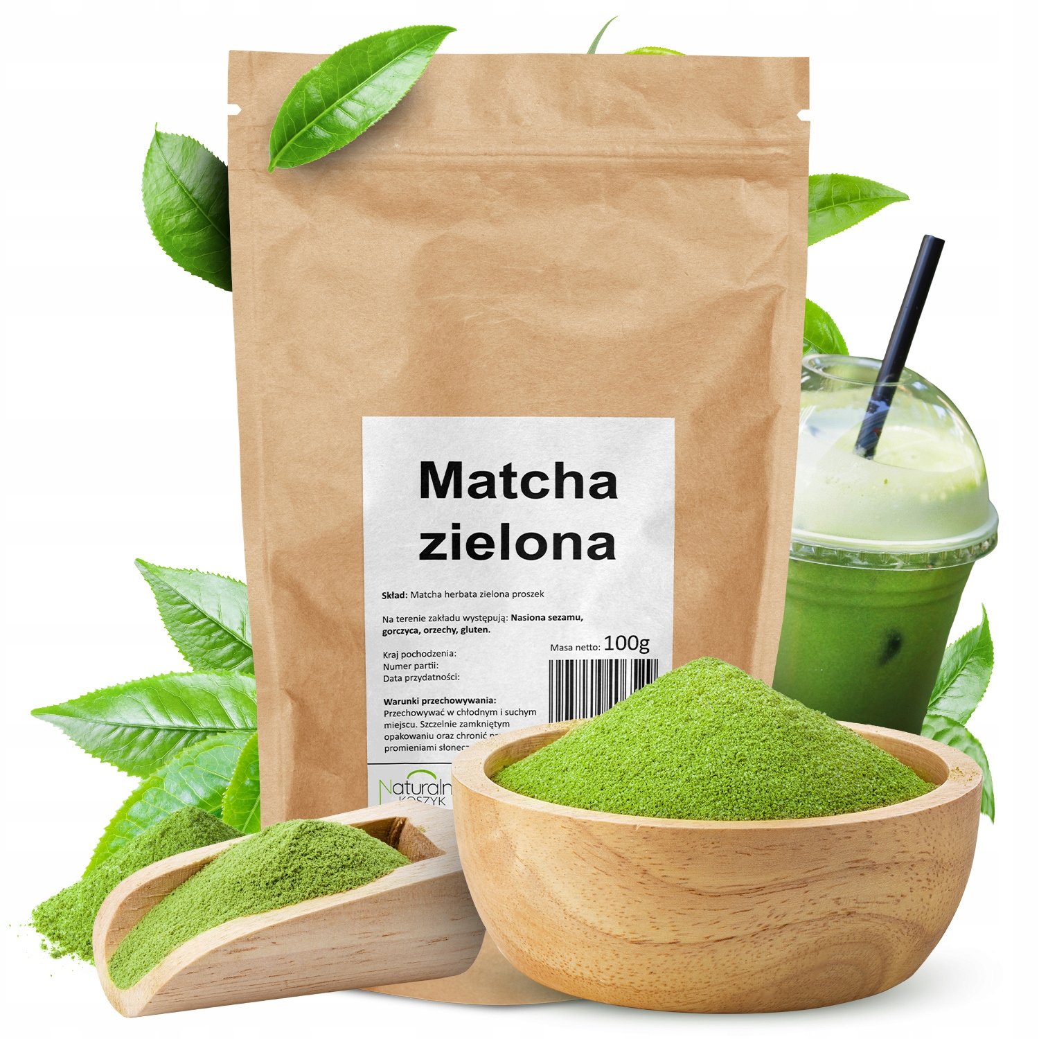 Matcha Zielona 100g Keto Matcha herbata zielona w Proszku 100g