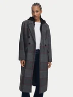 Płaszcze damskie - Desigual Płaszcz wełniany Capucha 25WWEW13 Szary Regular Fit - miniaturka - grafika 1