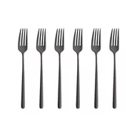 Zestawy sztućców - Komplet Widelczyków Do Ciasta 6 Sztuk Mariza Black Villa Italia - miniaturka - grafika 1