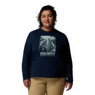 Koszulki i topy damskie - Columbia Damska koszulka z długim rękawem Rolling Bend Graphic Crew z długim rękawem, Collegiate Navy, Amazing Heights, XL - miniaturka - grafika 1
