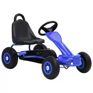Jeździki dla dzieci - vidaXL Gokart na pedały, z oponami pneumatycznymi, niebieski - miniaturka - grafika 1