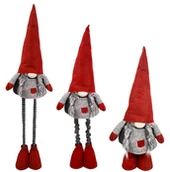 Ozdoby bożonarodzeniowe - Skrzat świąteczny krasnal bożonarodzeniowy dziewczynka gnom regulowany czerwony 125 cm - miniaturka - grafika 1