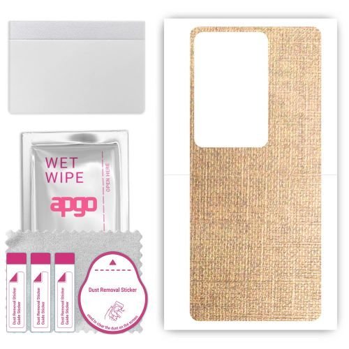 folia naklejka skórka strukturalna na TYŁ do Vivo V29 Pro - Tkanina Denim Beżowy - apgo SKINS