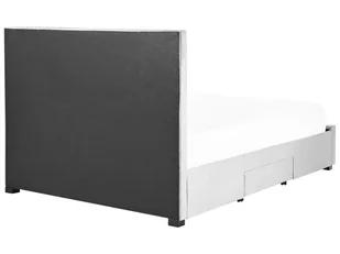 Łóżko z szufladami welurowe 160 x 200 cm jasnoszare LIEVIN - Łóżka - miniaturka - grafika 9