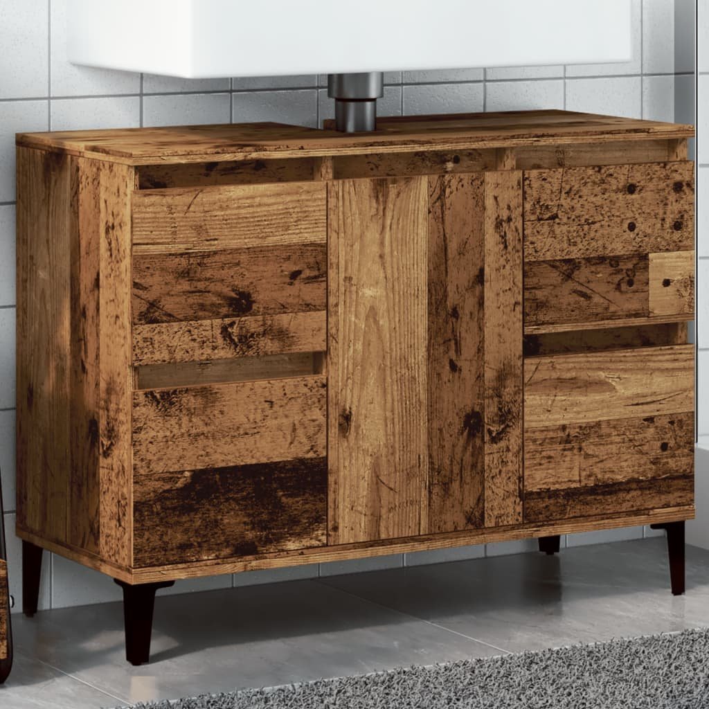 vidaXL vidaXL Szafka pod umywalkę, stare drewno, 80x33x60 cm